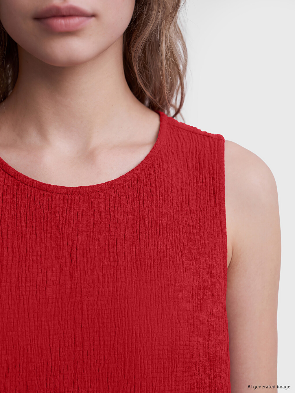 Crew Neck Krinkle Blouse-2