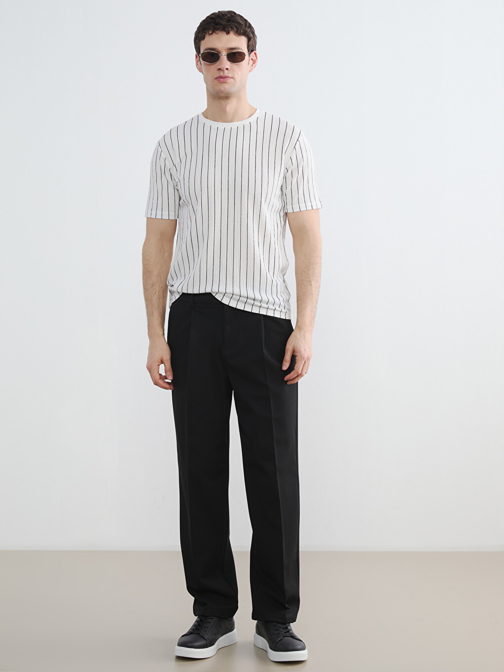 Crew Neck Striped Men's T-Shirt-1