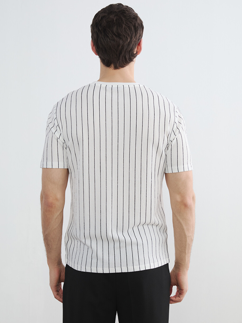 Crew Neck Striped Men's T-Shirt-3