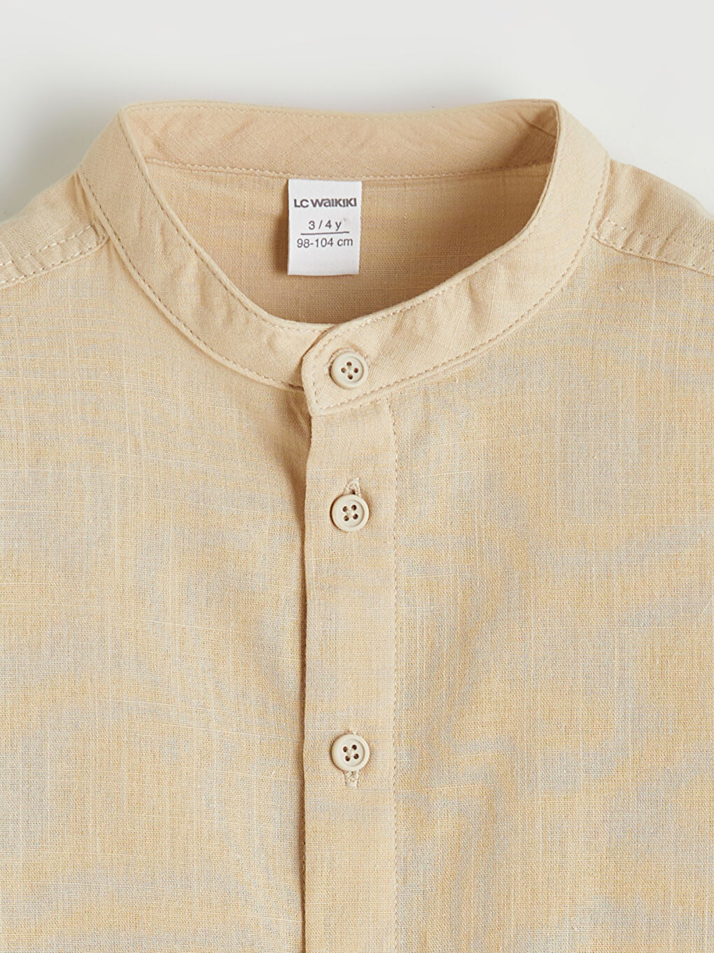 Bej Hakim Yaka Erkek Çocuk Gömlek-1