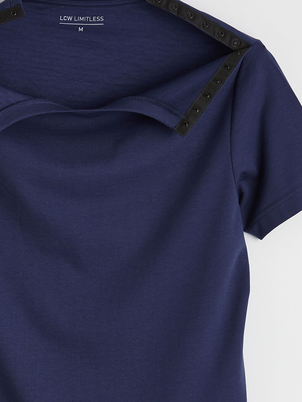 Lacivert Kolay Giyilebilir Bisiklet Yaka Erkek Tişört-3