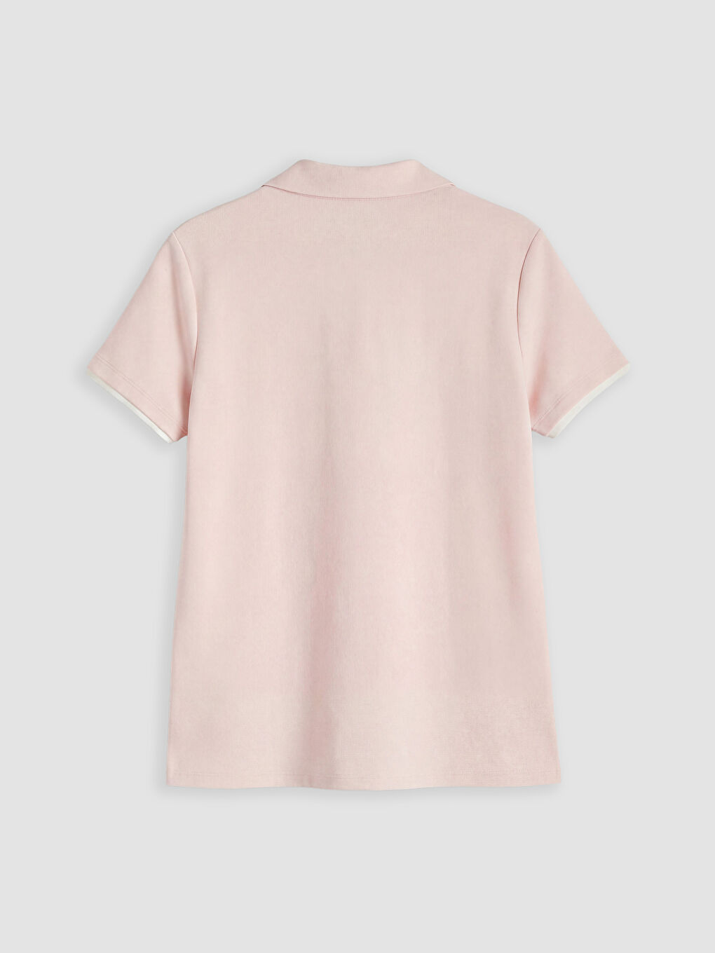 Pembe Polo Yaka Kadın Tişört-1