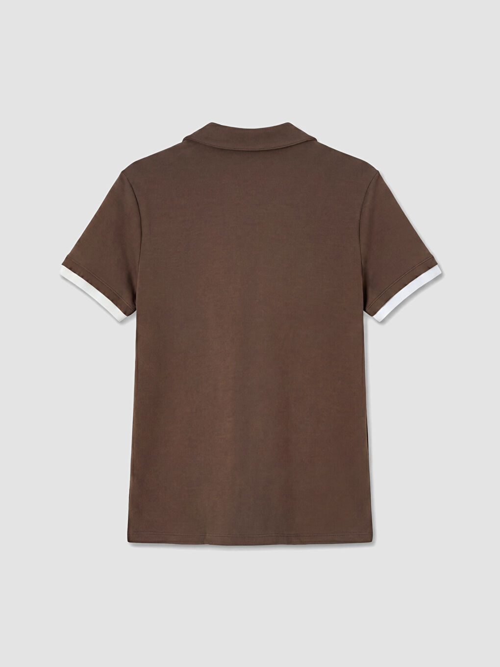 Kahverengi Polo Yaka Kadın Tişört-2