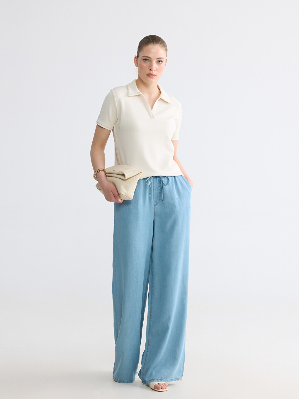Polo Collar Women's T-Shirt-1