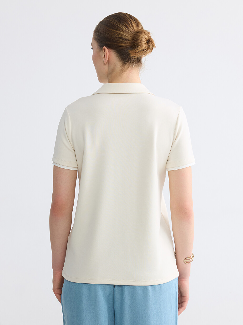 Polo Collar Women's T-Shirt-3