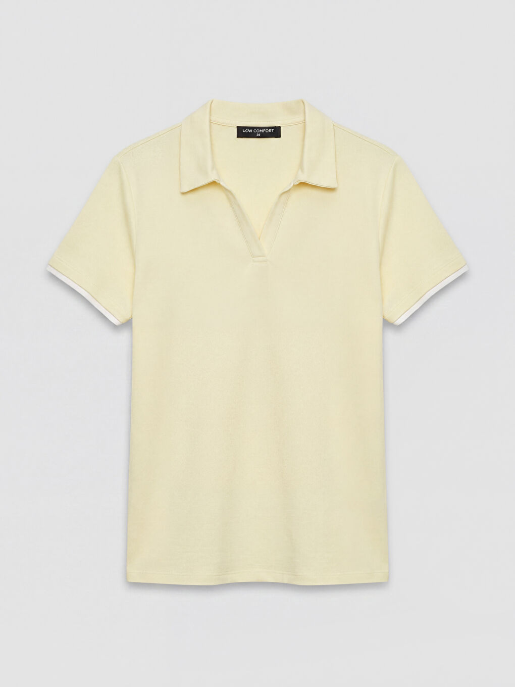 Sarı Polo Yaka Kadın Tişört
