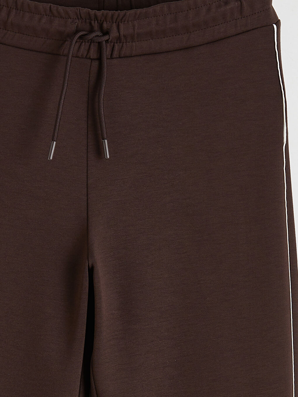 Kahverengi Beli Lastikli Geniş Paça Kadın Eşofman Altı-2