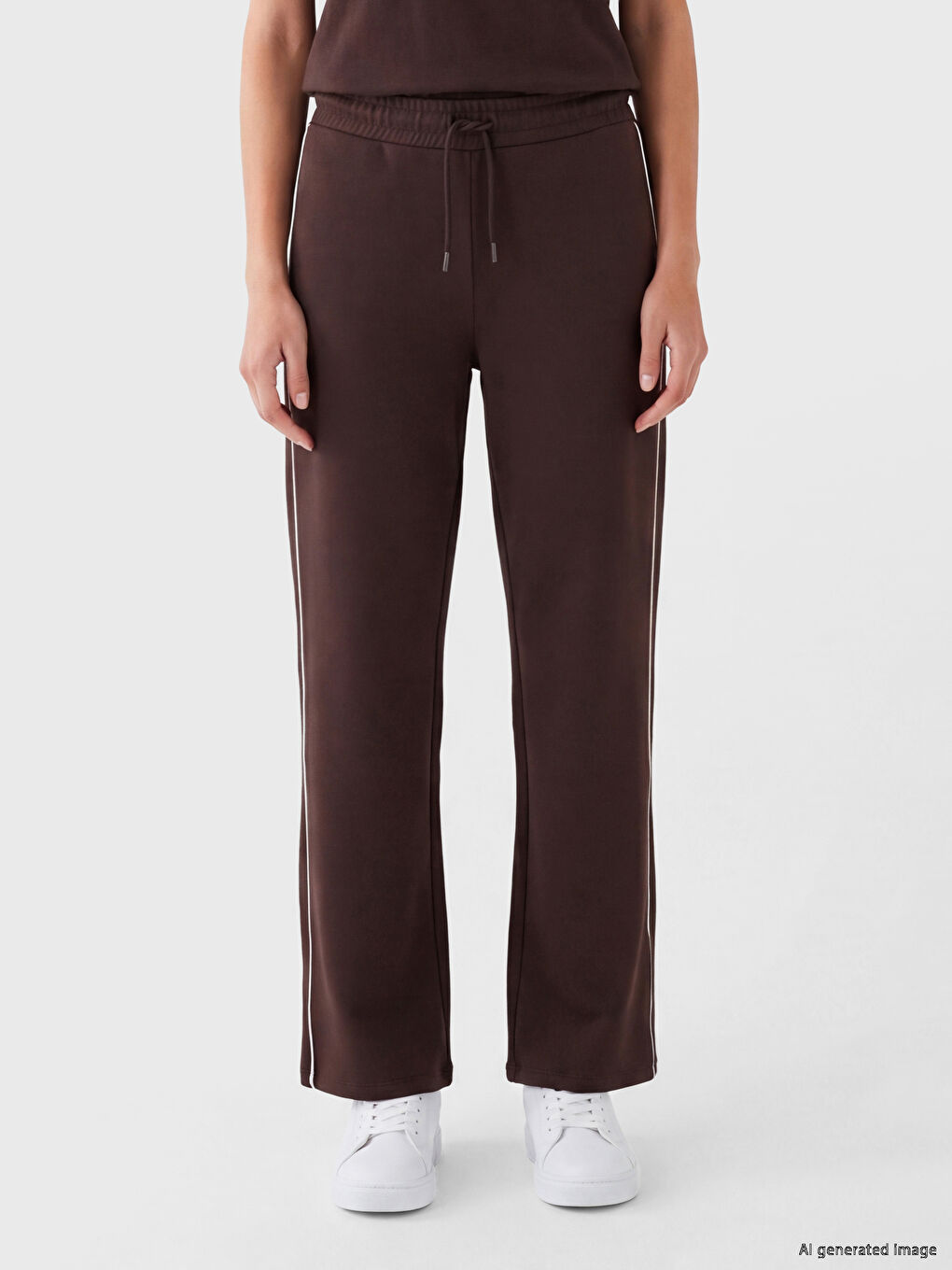 Elasticated Waist Wide Leg Women's Sweatpants-2