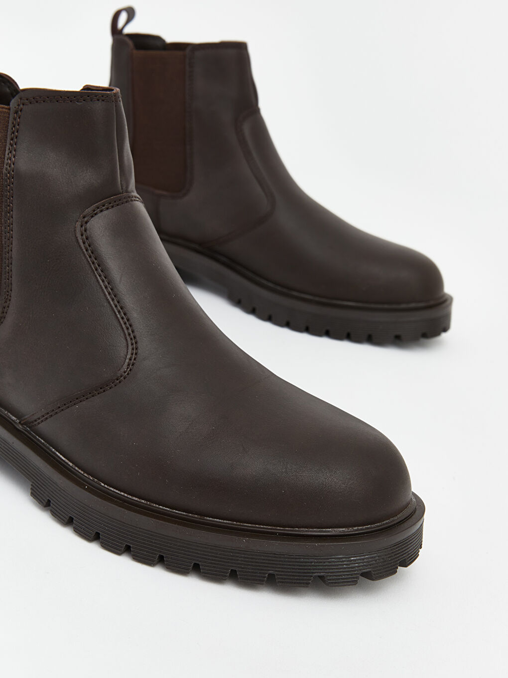 Kahverengi Kalın Tabanlı Yanları Lastikli Erkek Bot-2