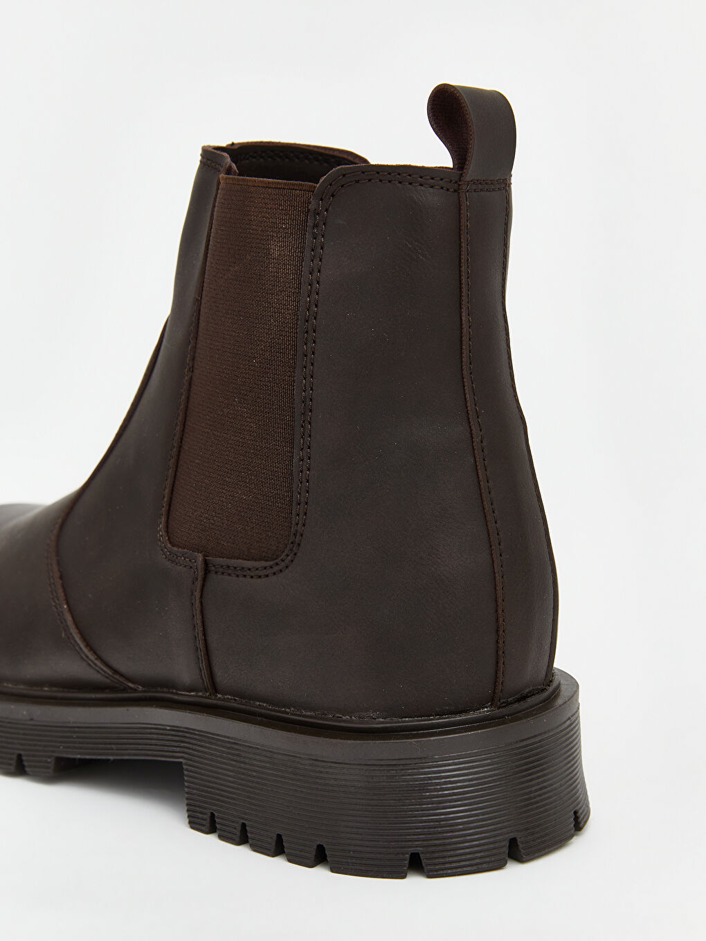 Kahverengi Kalın Tabanlı Yanları Lastikli Erkek Bot-4