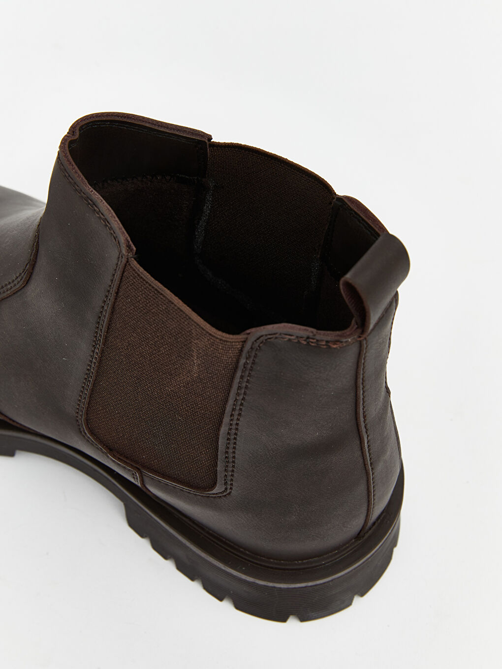 Kahverengi Kalın Tabanlı Yanları Lastikli Erkek Bot-5