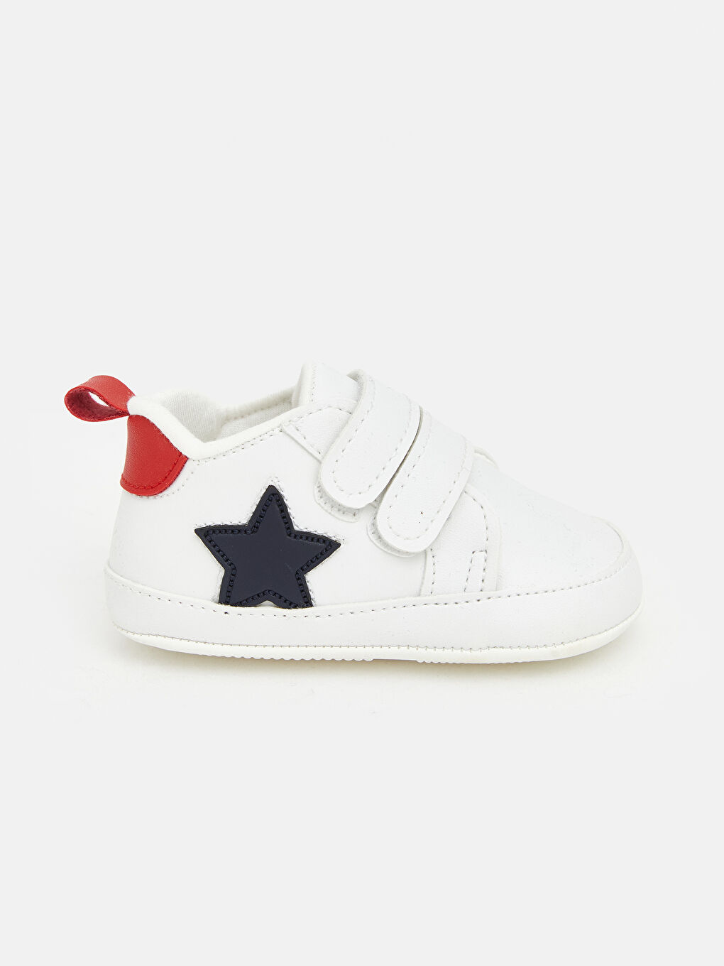 Beyaz Cırt Cırtlı Erkek Bebek Yürüme Öncesi Ayakkabı-1