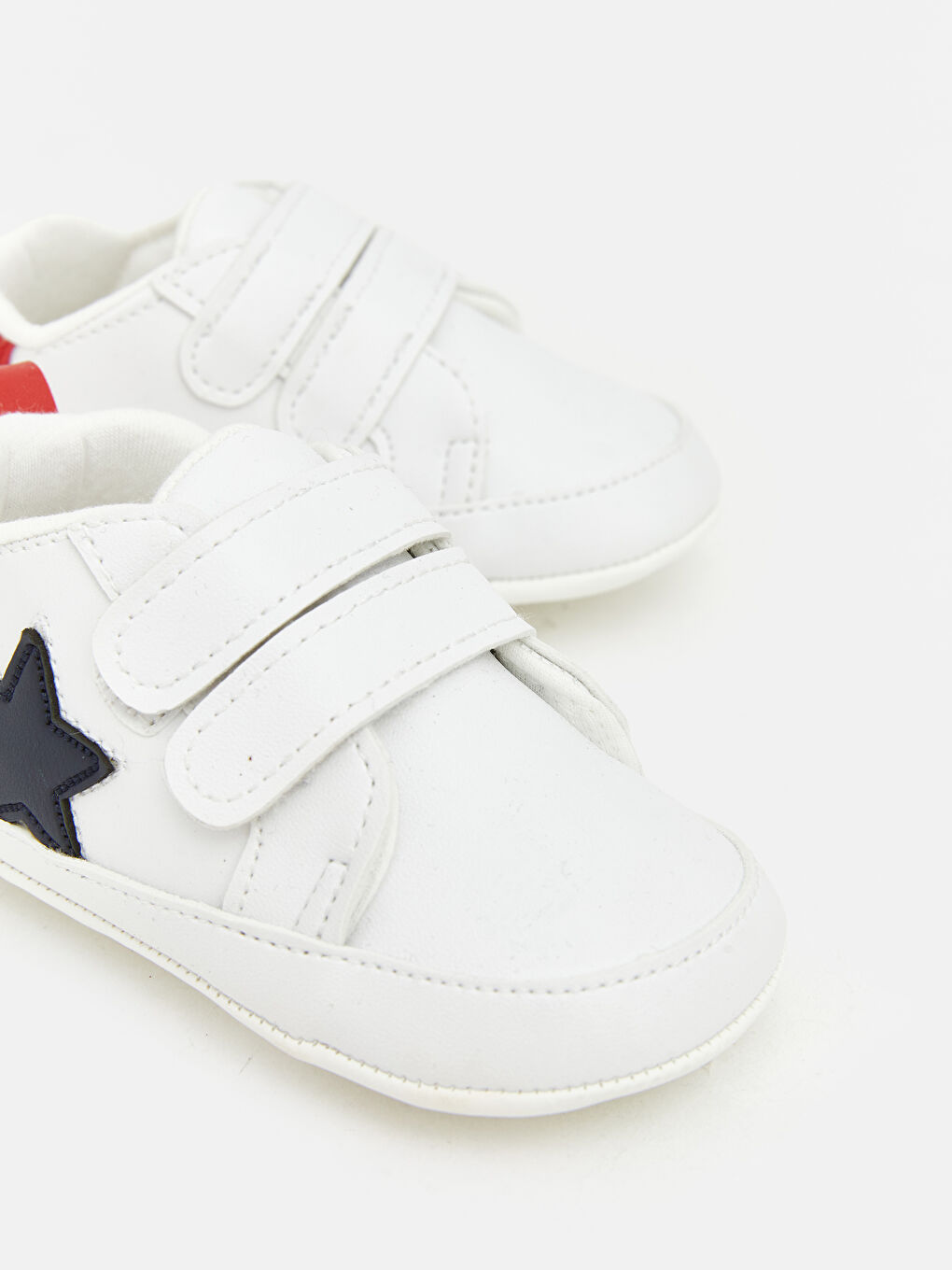Beyaz Cırt Cırtlı Erkek Bebek Yürüme Öncesi Ayakkabı-2