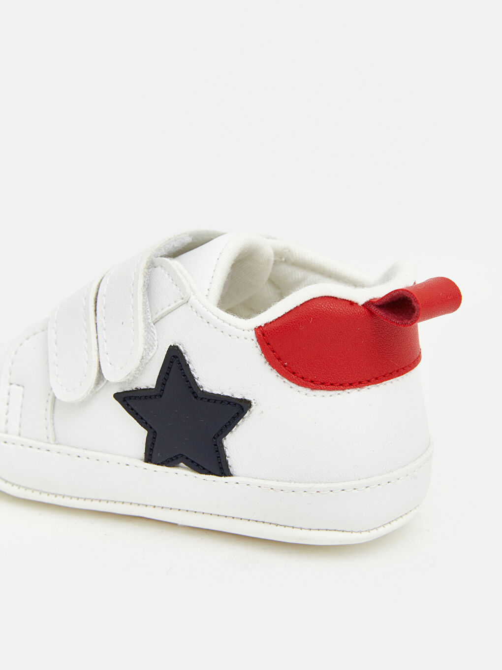 Beyaz Cırt Cırtlı Erkek Bebek Yürüme Öncesi Ayakkabı-4