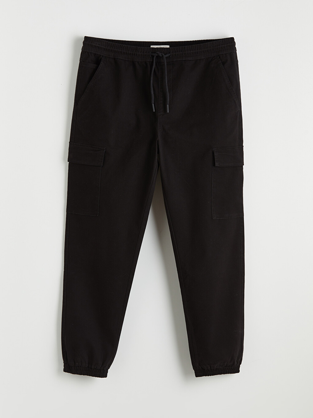 Man Black Cargo Trousers-4