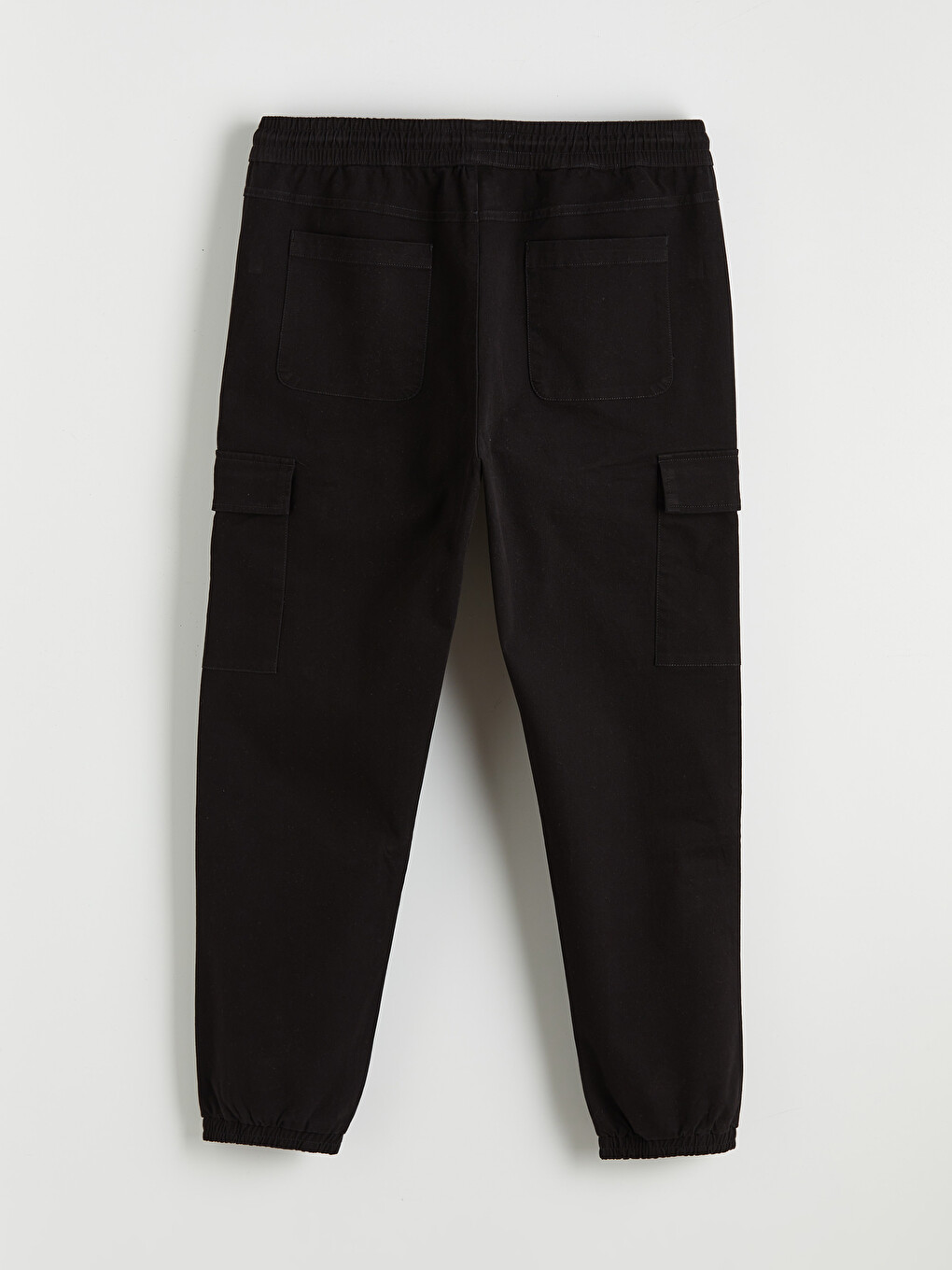 Man Black Cargo Trousers-5