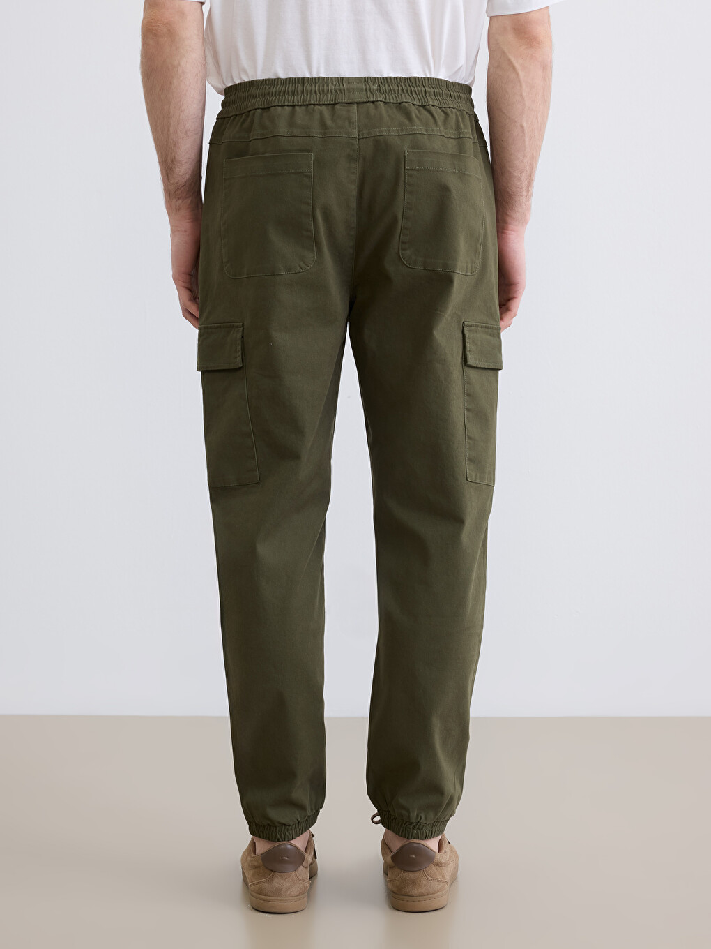 Man Green Cargo Trousers-3