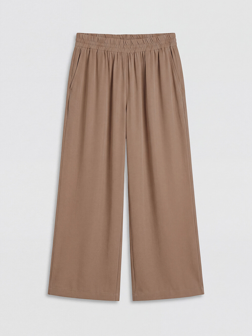 Elastic Waist Wide Leg Women's Trousers-4
