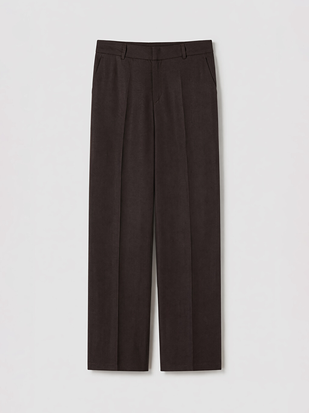 Linen Blend Pleated Women's Trousers
