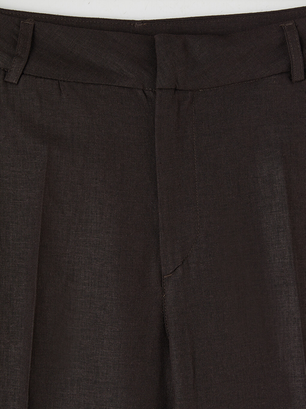 Linen Blend Pleated Women's Trousers-2