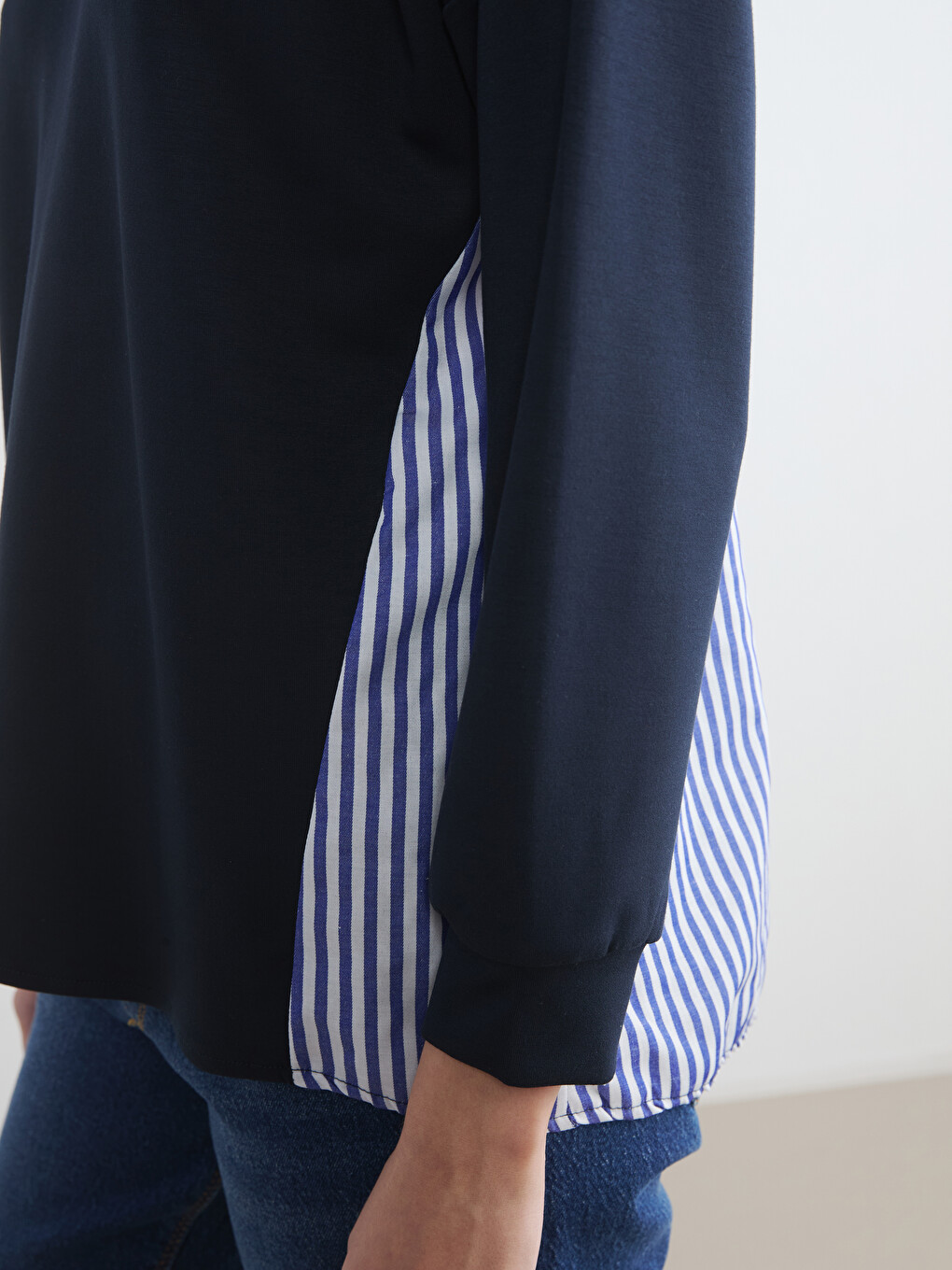 Striped Soft Touch Oversize Women's Sweatshirt-2