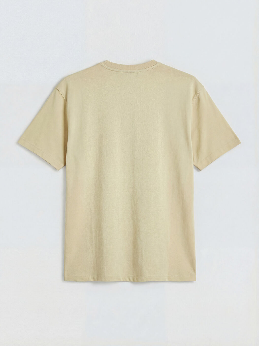 Sarı Bisiklet Yaka Erkek Penye  Tişört-1