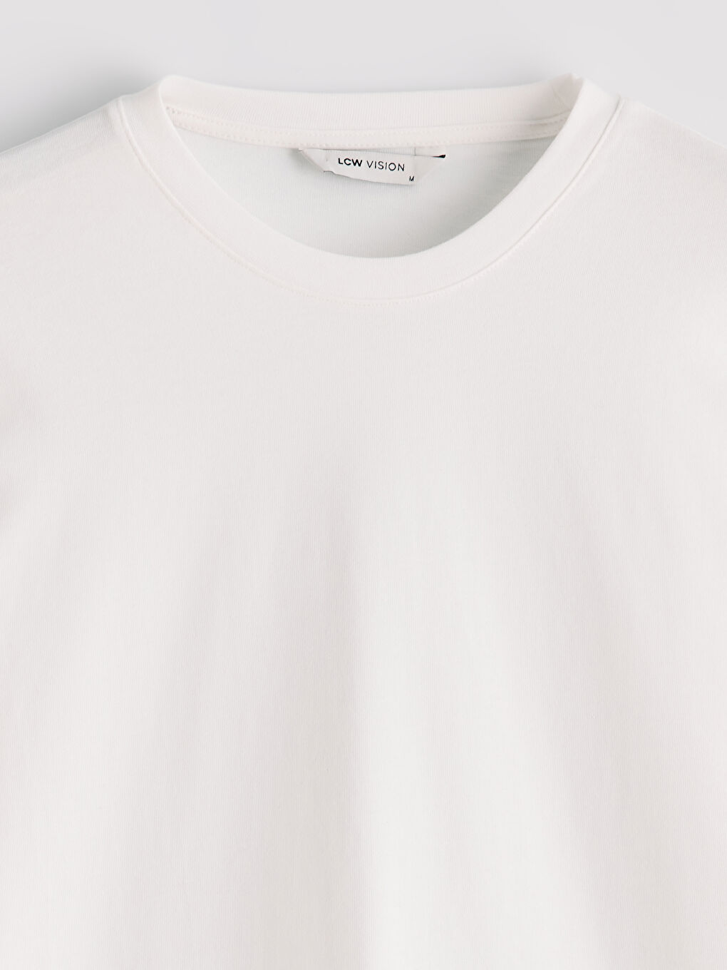 Ekru Bisiklet Yaka Penye Erkek Tişört-1