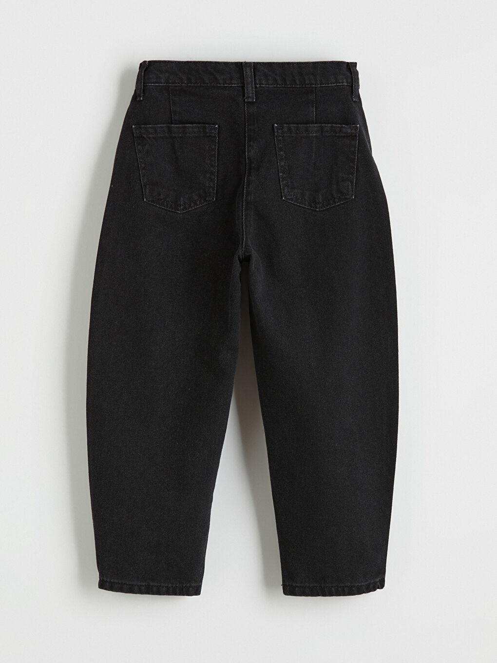 Siyah Balloon Fit Nakışlı Kız Çocuk Jean Pantolon-2