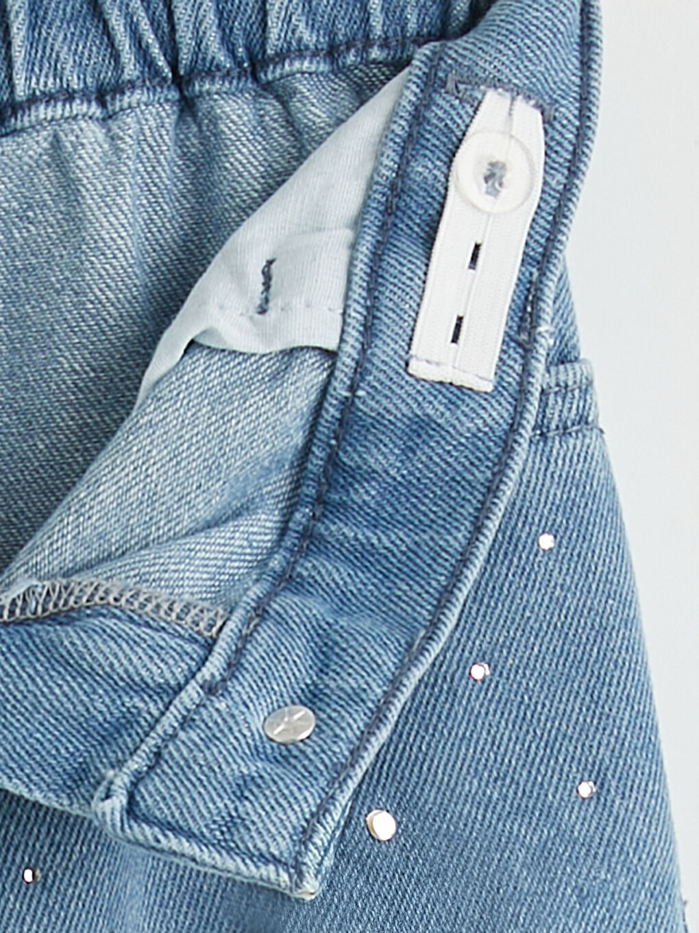 İndigo Regular Fit Taşlı Kız Çocuk Jean Pantolon-2