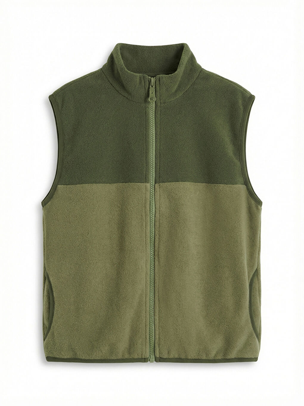 Haki Dik Yaka Erkek Çocuk Yelek