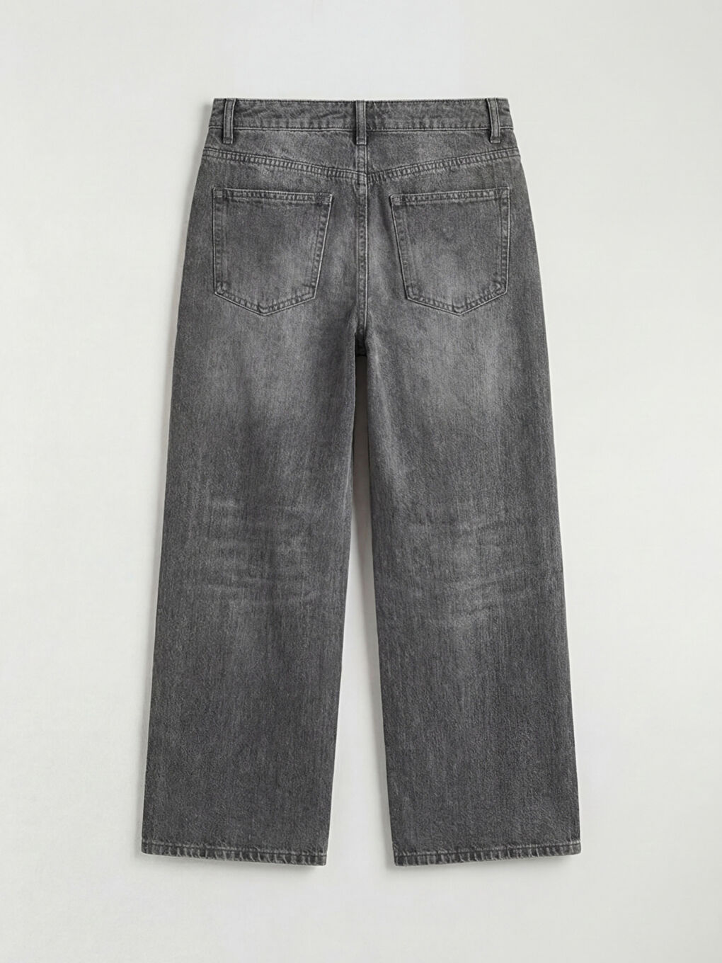 Gri Wideleg Kadın Jean Pantolon-5