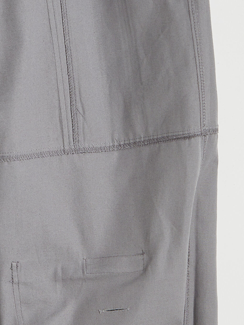 Gri Fonksiyonel Cepli Loose Fit Kadın Pantolon-10