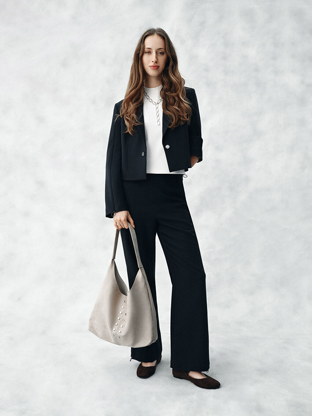 Lacivert Kolay Giyilebilir Fermuarlı Standart Fit Kadın Pantolon