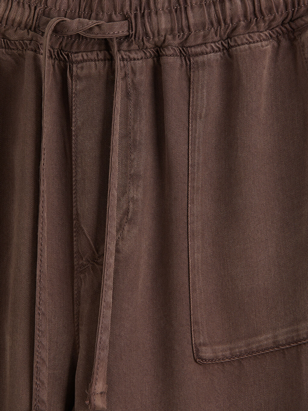 Kahverengi Beli Lastikli Carrot Fit Kadın Jean Pantolon-2