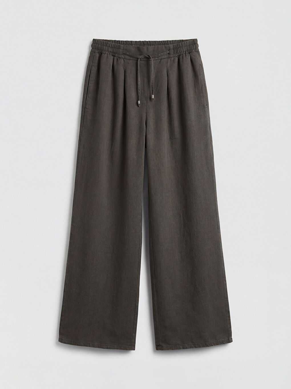 Antrasit Beli Lastikli Wideleg Kadın Jean Pantolon-2