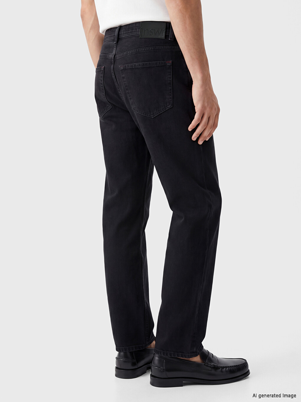 Siyah  745 Baggy Fit Erkek Jean Pantolon-6