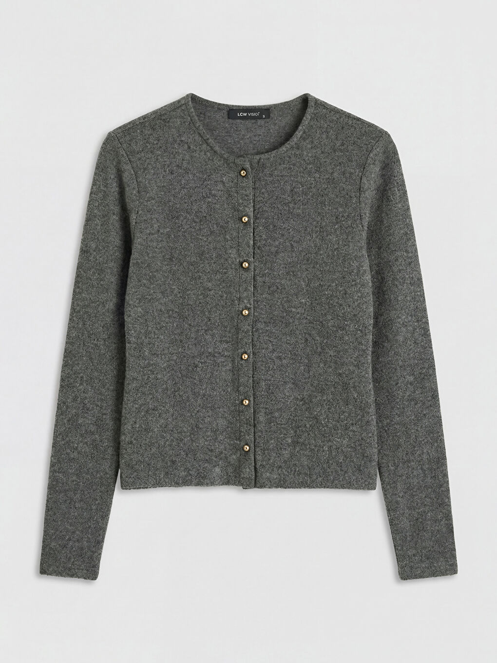 Antrasit Bisiklet Yaka Kadın Hırka	