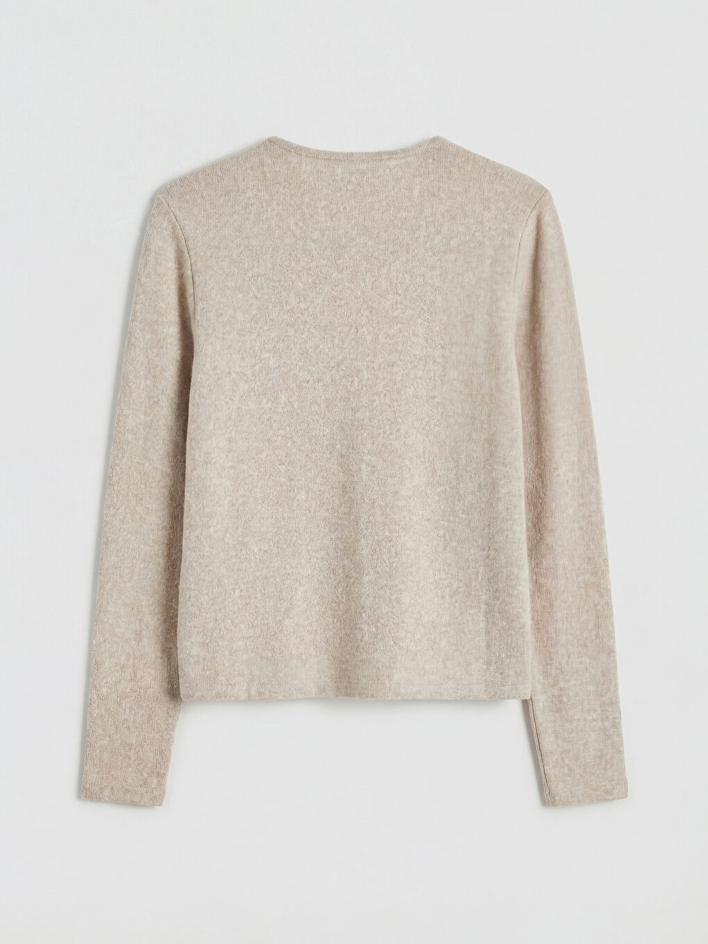 Ekru Bisiklet Yaka Kadın Hırka	-2