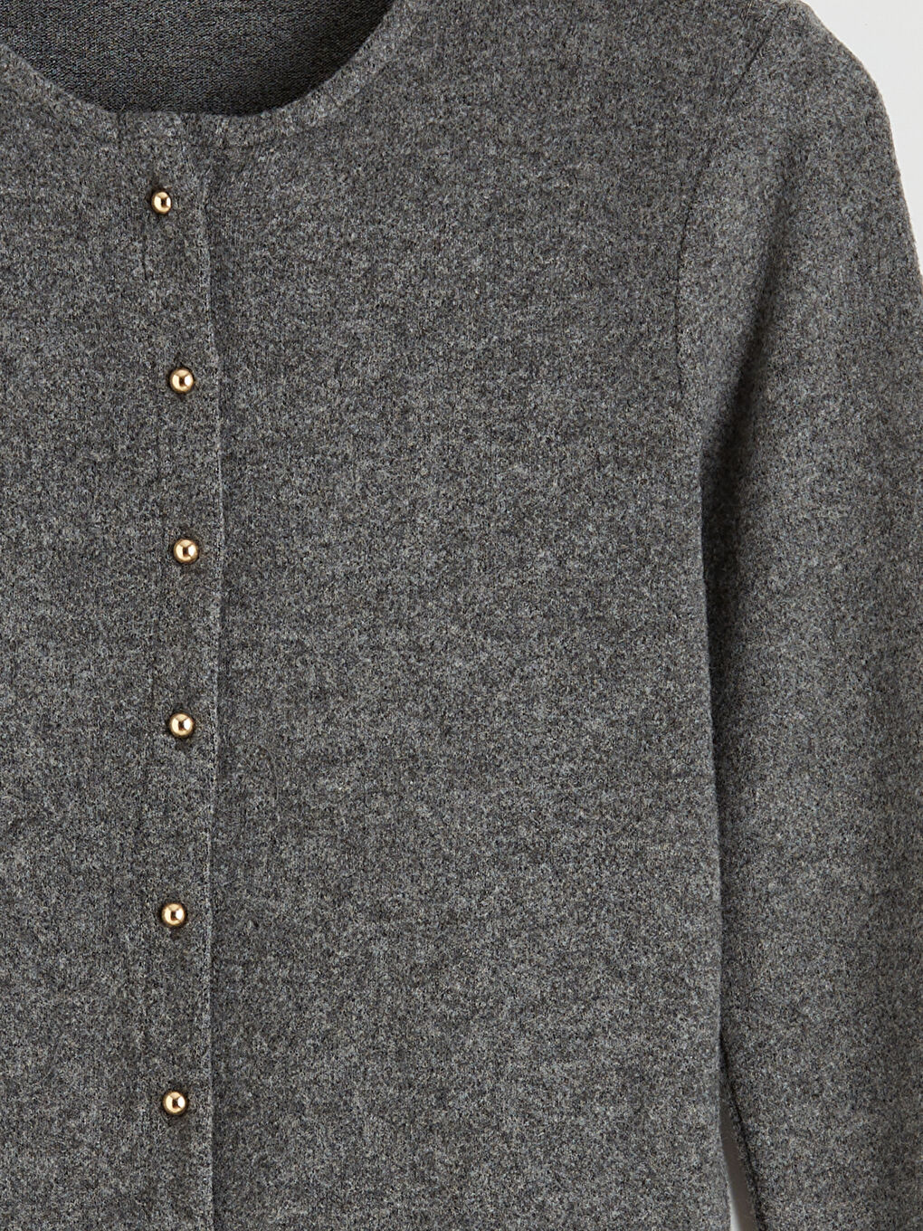 Antrasit Bisiklet Yaka Kadın Hırka-5