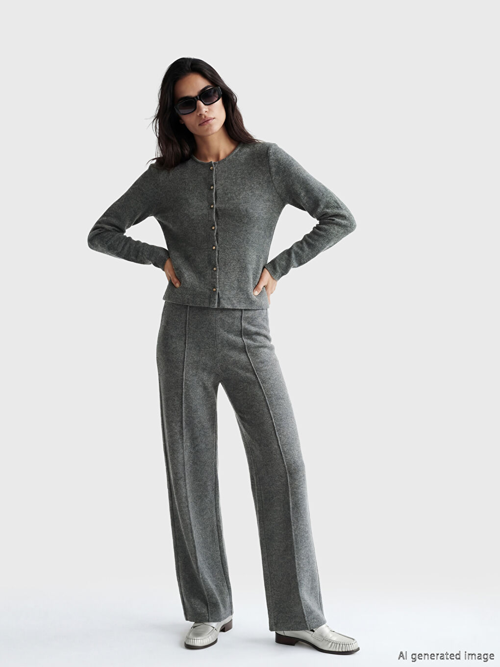 Ženski kardigan sa okruglim izrezom-2