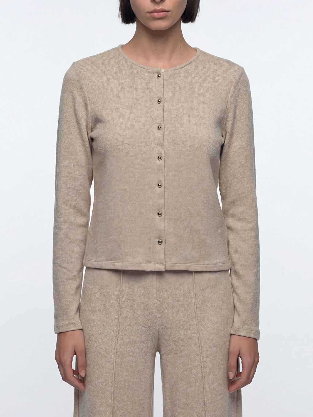 Women's Crew Neck Cardigan-2