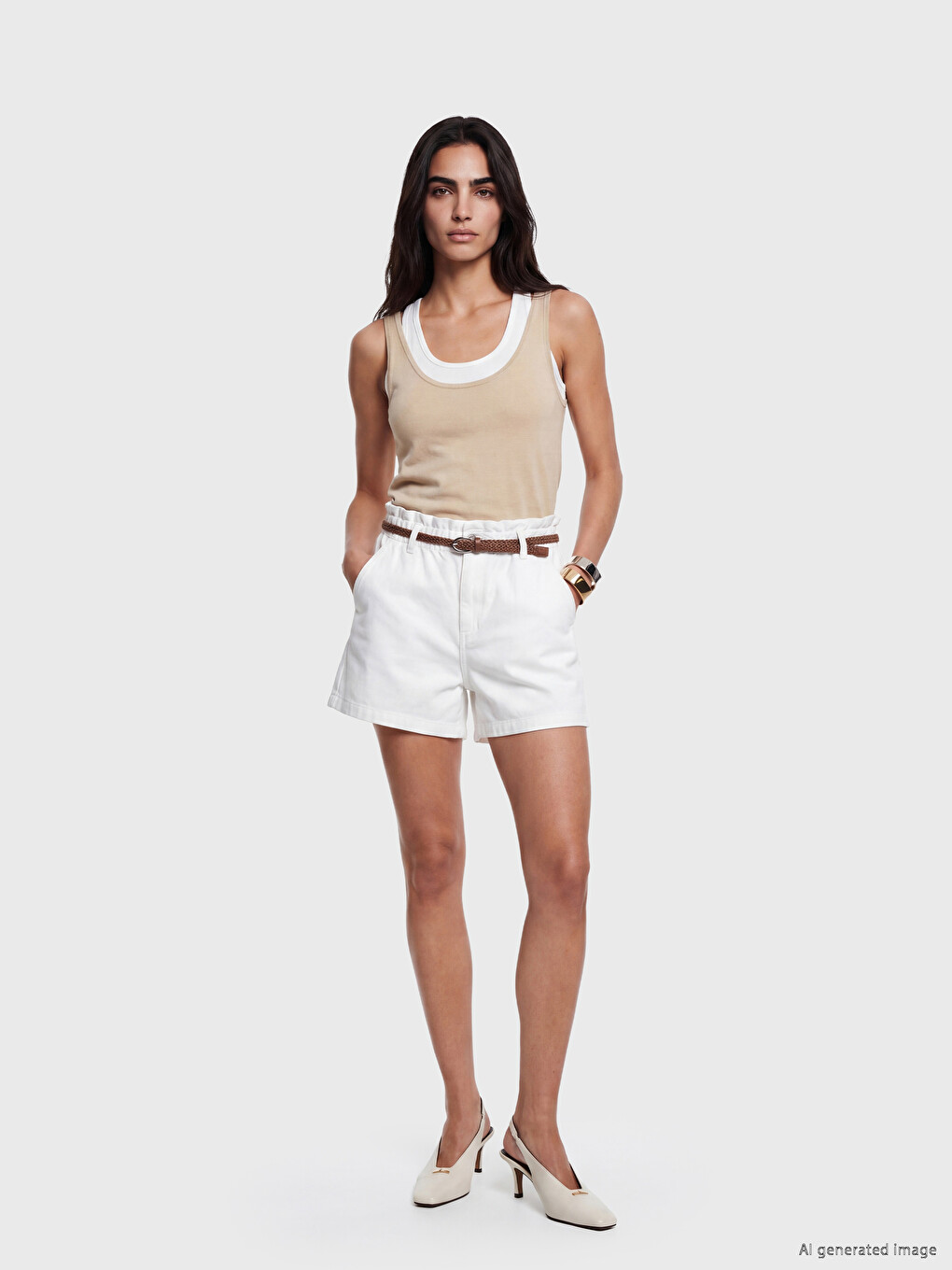 Women's Denim Shorts with Belt