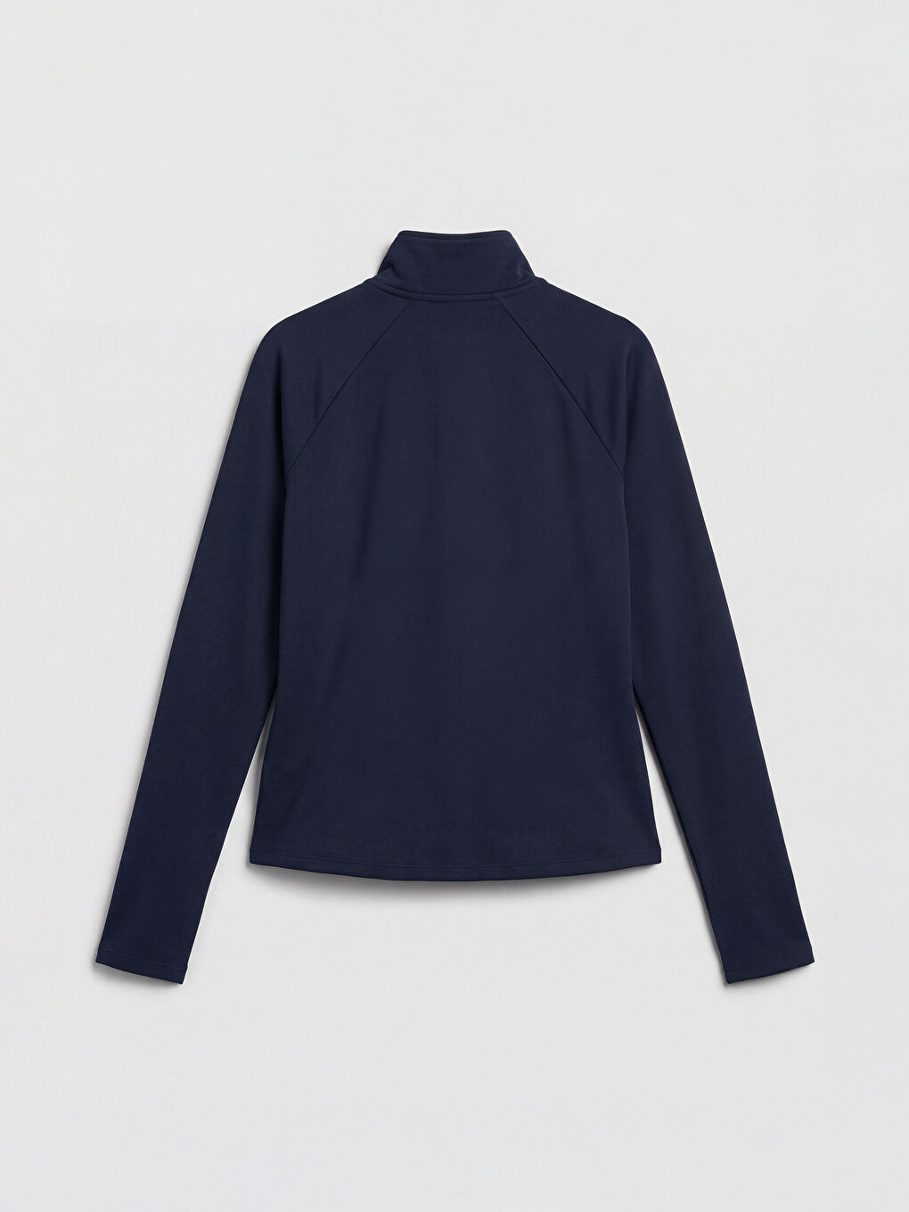 Lacivert Dik Yaka Parmak Geçmeli Kadın Fermuarlı Sweatshirt-4