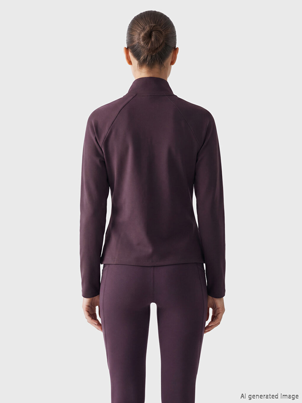 Mock Neck Thumbhole Women's Zippered Sweatshirt-3