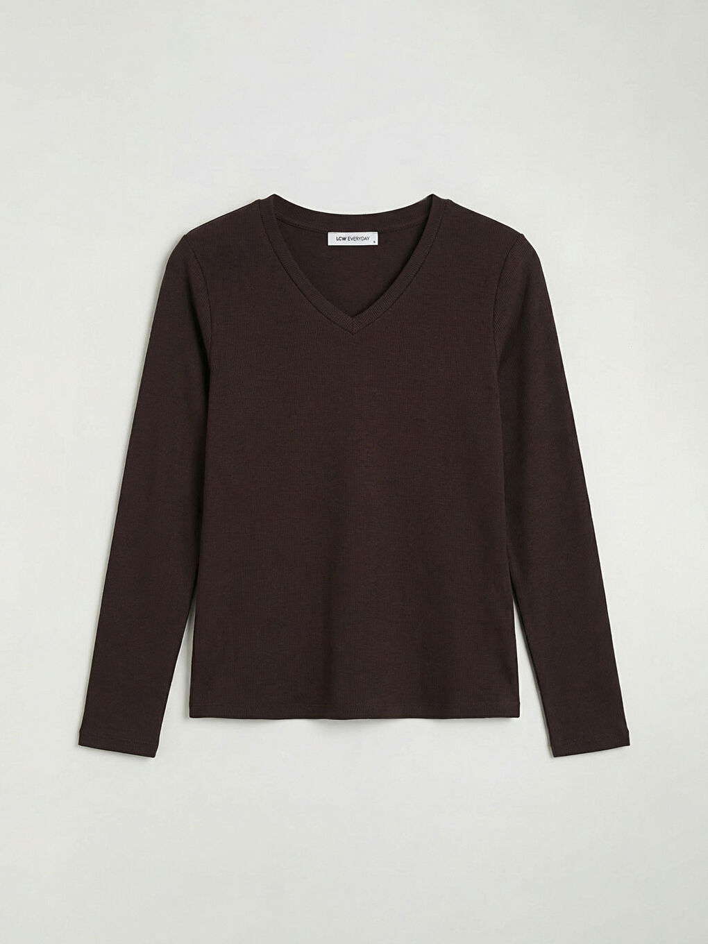 Kahverengi V Yaka Kadın Body-5