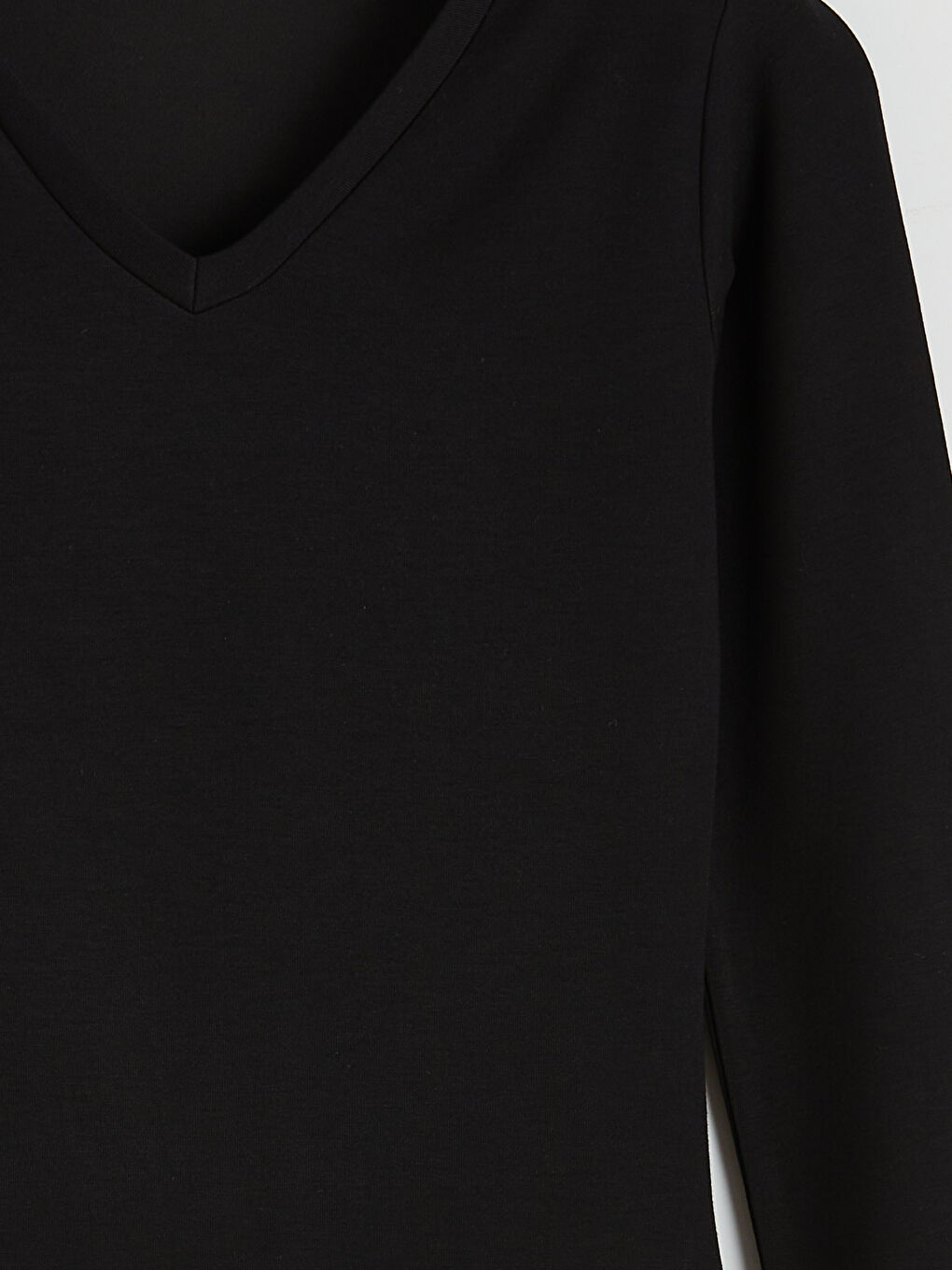 Siyah V Yaka Kadın Body-1
