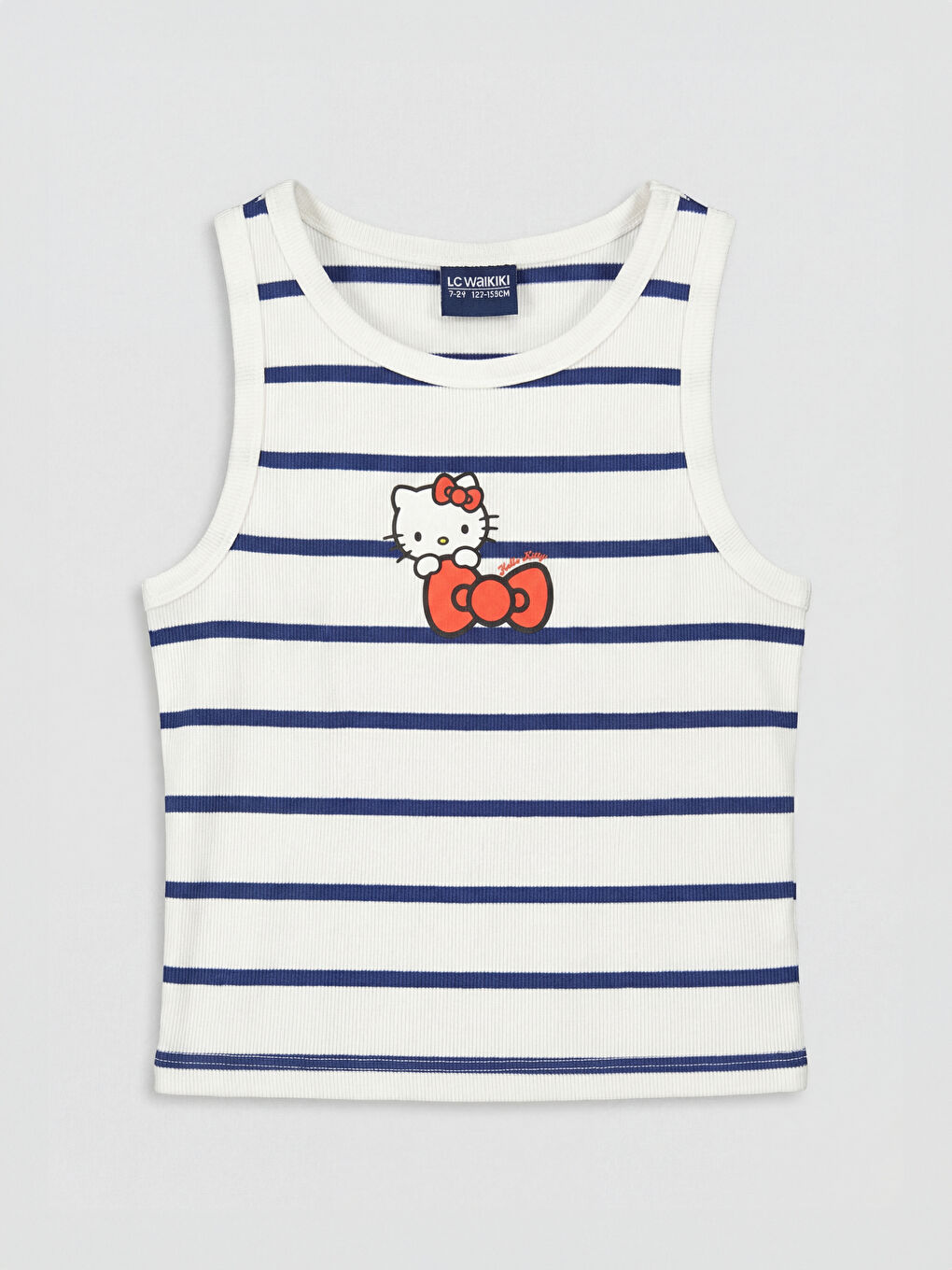 дөңгелек жағалы hello kitty принтті қыздарға арналған майка
