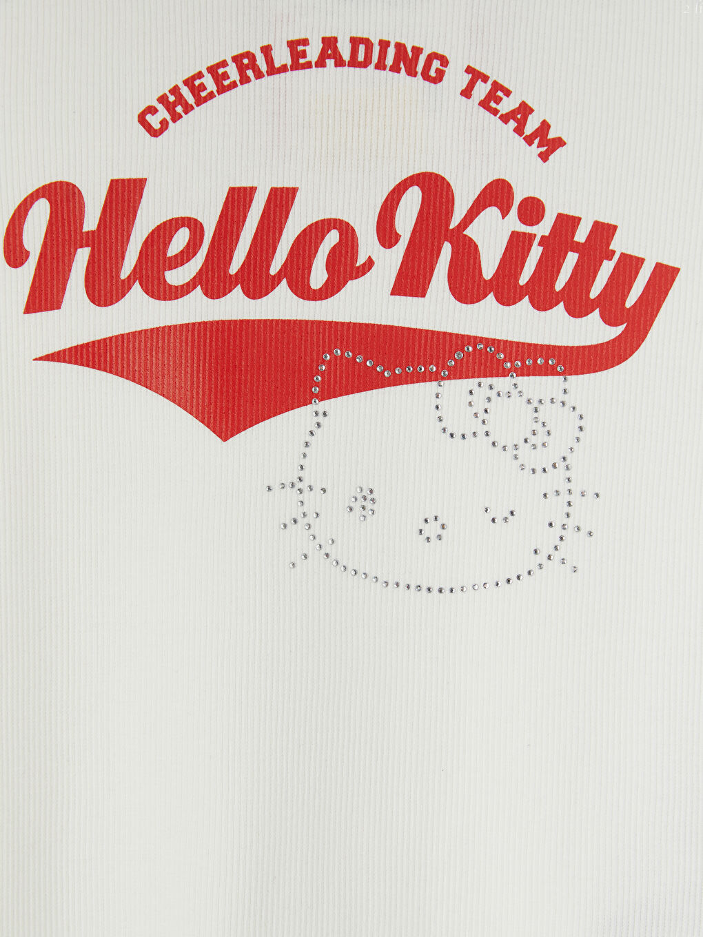 Ekru Hello Kitty Baskılı Kız Çocuk Fitilli Tişört-3