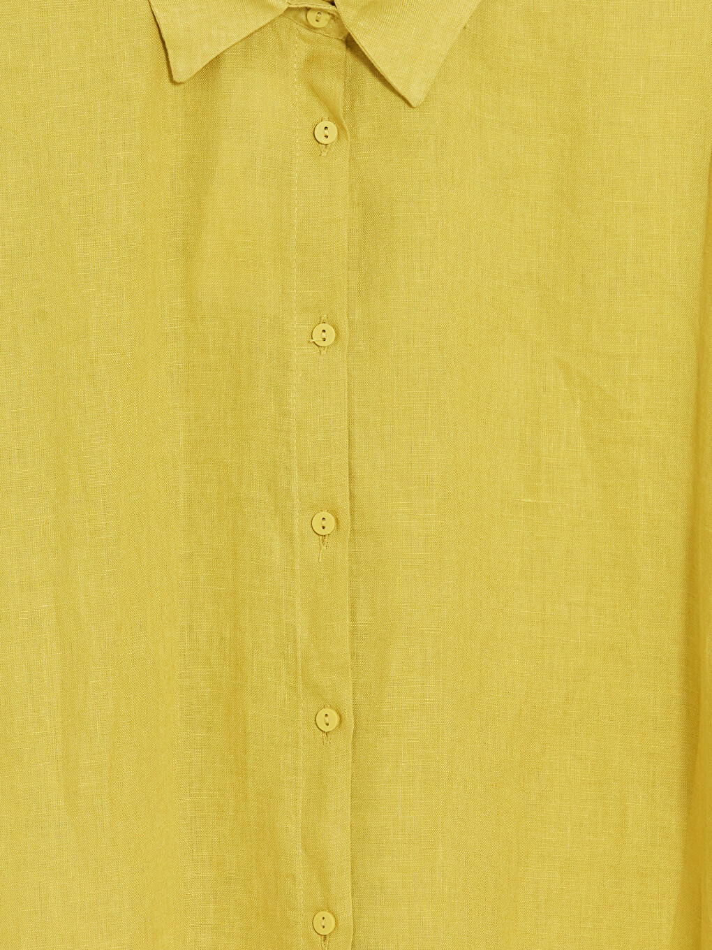 Sarı Oversize %100 Keten Kadın Gömlek Tunik-1