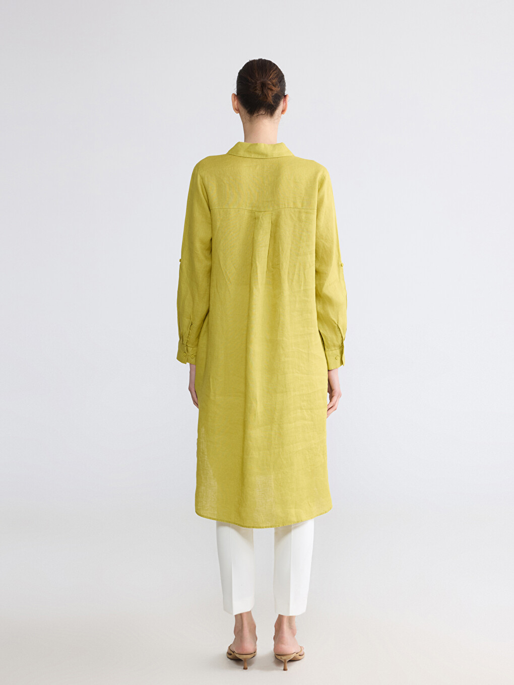 Oversize %100 Linen Women's Shirt Tunic-1